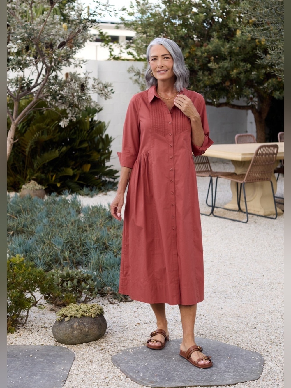 MAYE Susie Shirt Dress in Terracotta Size XL VGUC